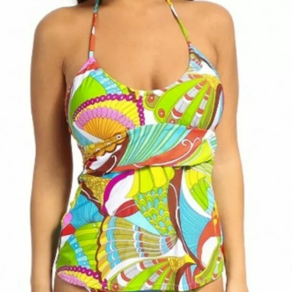 Trina Turk Women's Santa Cruz Tankini Top Sz 2
